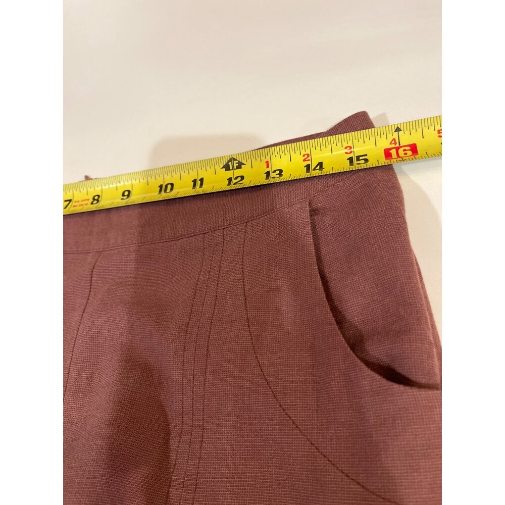 High-Waisted Mauve Wide-Leg Culottes With Pleats & Pockets - Picture 8 of 10
